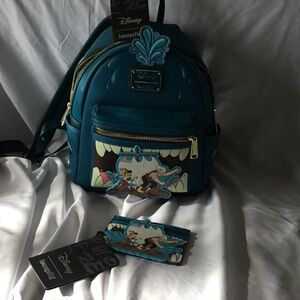 Loungefly Disney Pinocchio /Monestro Mini Backpack with Matching Cardholder